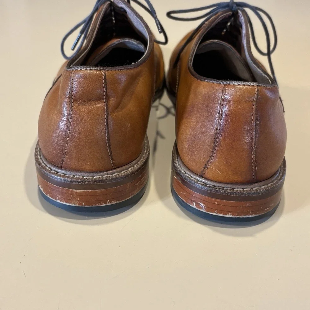 Aston Grey Collection Leu leather‎ oxford Men's Brown Dress Shoes Size 9